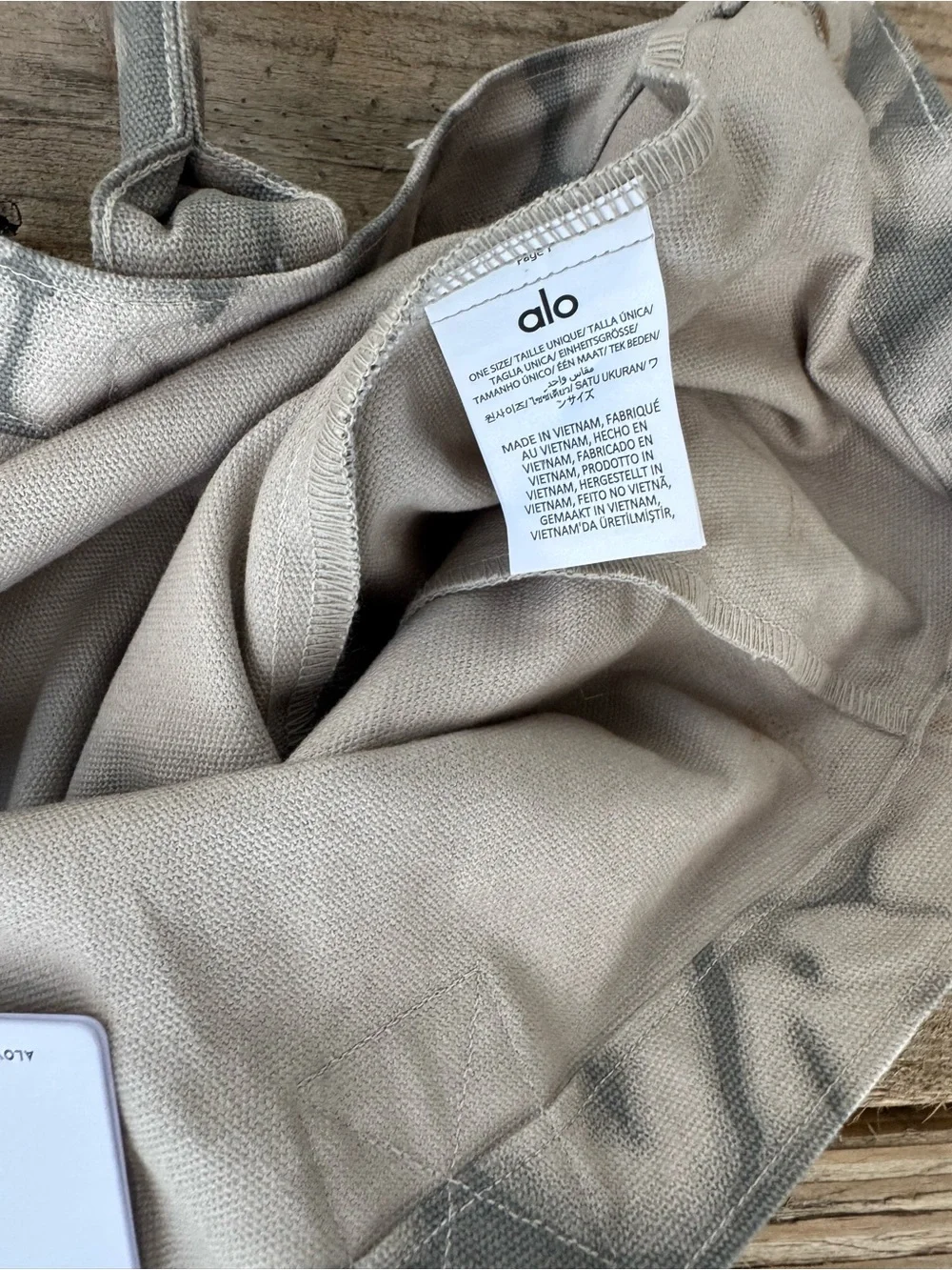 NWT Alo Yoga Grey Tie Dyed Shopper Tote